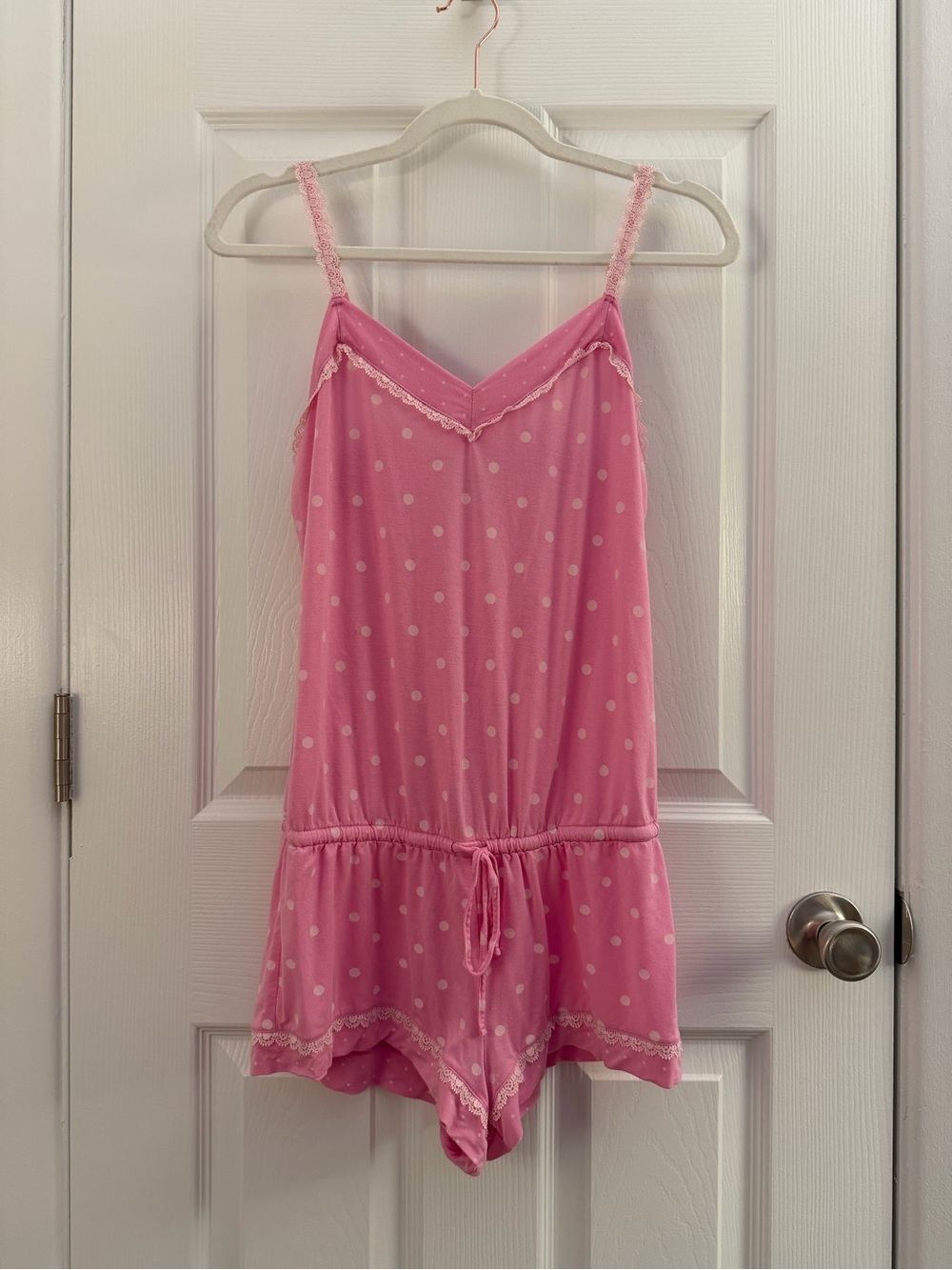 Victoria’s Secret Pink Polka Dot Short Pajama Romper Small